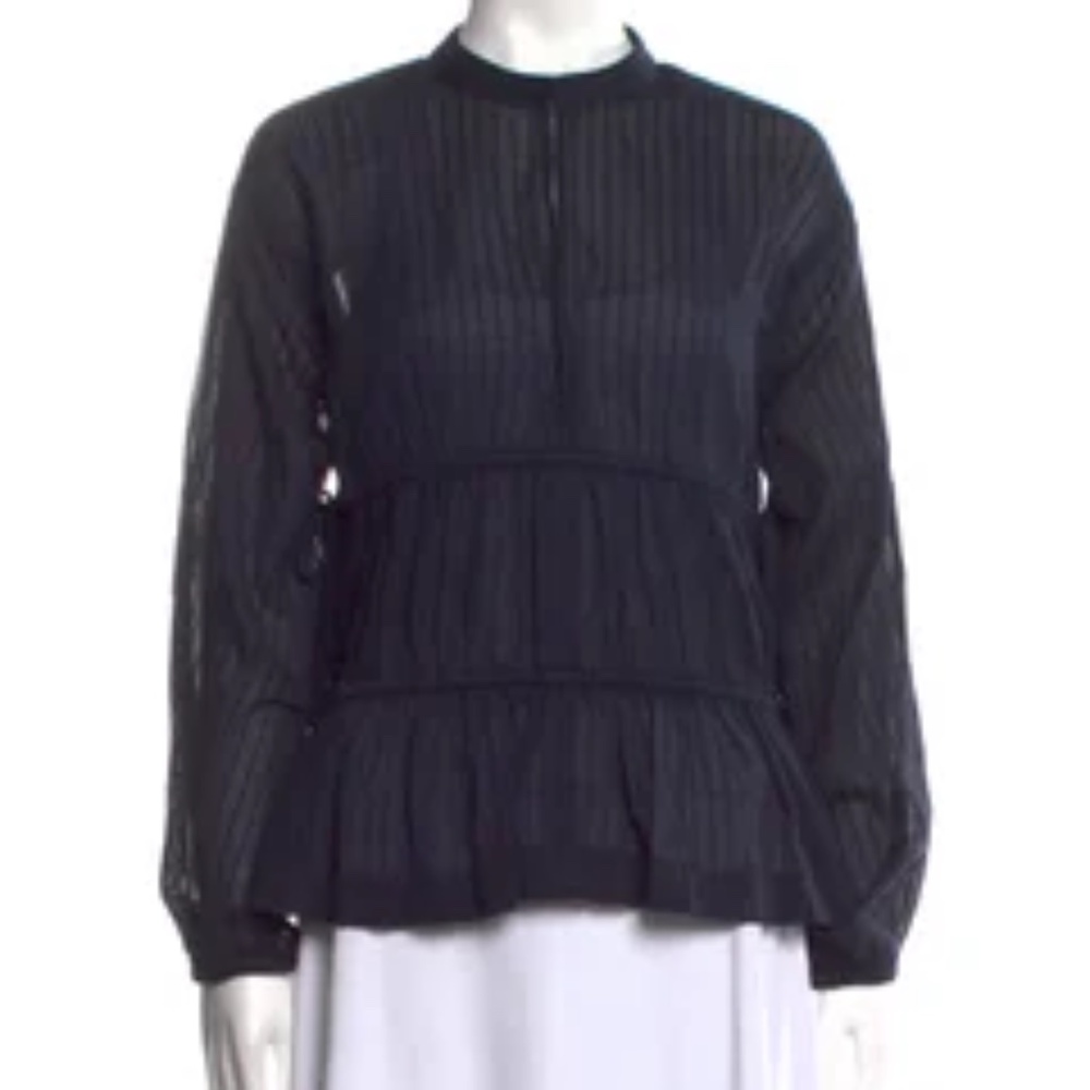 Derek Lam Mock Neck Long Sleeve Blouse